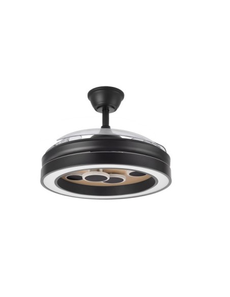Ventilador Dc Cupido 55w Negro/madera 3asp.107d 4960l 3000-4500-6500