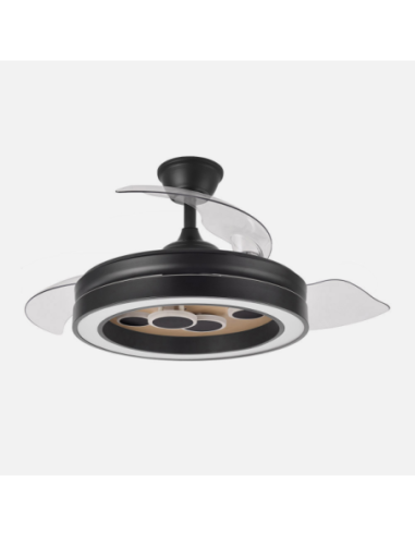 Ventilador Dc Cupido 55w Negro/madera 3asp.107d 4960l 3000-4500-6500