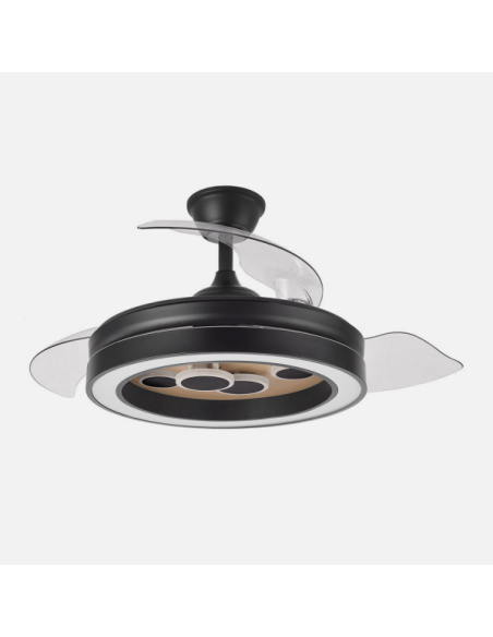 Ventilador Dc Cupido 55w Negro/madera 3asp.107d 4960l 3000-4500-6500