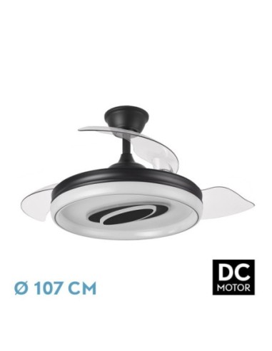 Ventilador Dc Maracana 57w Negro 3asp.107d 5980lm 3000-4500-6500k Re