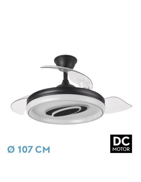 Ventilador Dc Maracana 57w Negro 3asp.107d 5980lm 3000-4500-6500k Re