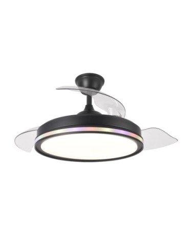 Ventilador Dc 59+7w Cacique Negro 3asp 107d 6980lm 3000-4500-6500k+r
