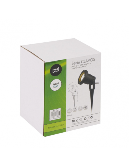 Pincho Exterior Clavos 1xegu10 Negro Policarbonato Ip65  16,2x9,8d F