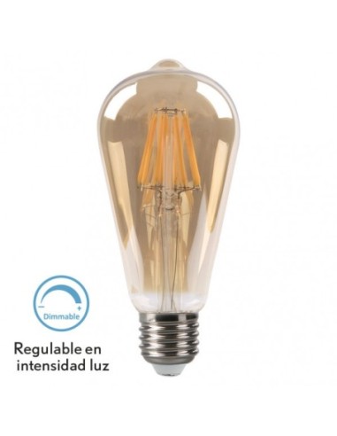Bombilla Filamento Pebetero 14x6,5d 8w Regulable  700lm E27 Ambar 27