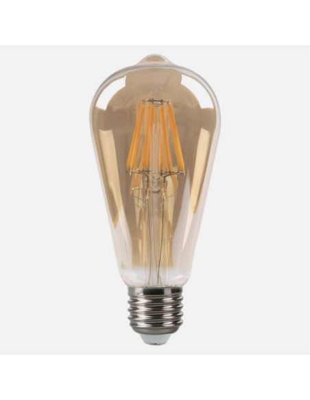 Bombilla Filamento Pebetero 14x6,5d 8w Regulable  700lm E27 Ambar 27