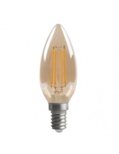 Bombilla Filamento Vela 10x3,5d 4w Regulable E14  330lm Ambar 2700k  2