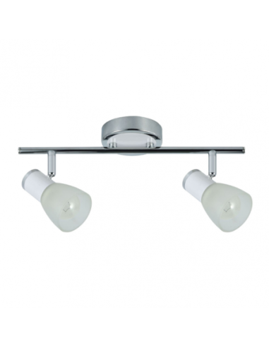 Regleta Cholo 2xe14 Blanco/cromo 16x36,5x10 Cm Fabrilamp | Decoració