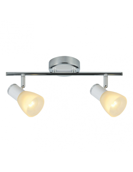 Regleta Cholo 2xe14 Blanco/cromo 16x36,5x10 Cm Fabrilamp | Decoració