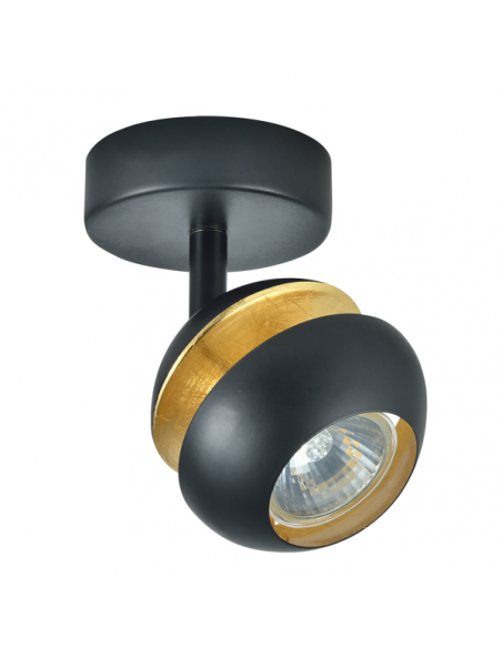 Foco Beethoven 1xgu10 Negro/oro  14x13x8,5 Cm Fabrilamp | Decoración