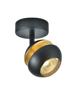 Foco Beethoven 1xgu10 Negro/oro  14x13x8,5 Cm Fabrilamp | Decoración 2