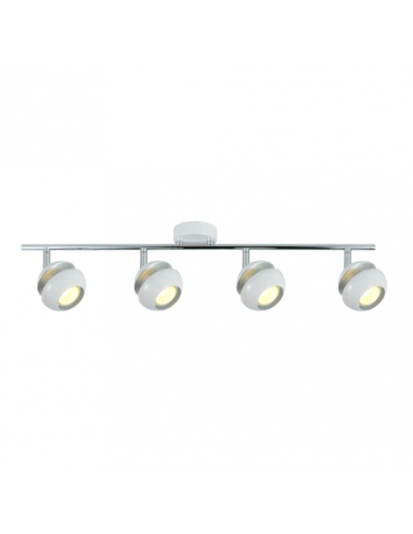 Regleta Beethoven 4xgu10 Blanco/plata  14x69,5x8,5 Cm Fabrilamp | De