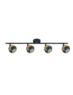 Regleta Beethoven 4xgu10 Negro/oro  14x69,5x8,5 Cm Fabrilamp | Decor