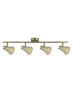 Regleta Cooper 4xe14 Cuero 16x69,5x8,5 Cm Fabrilamp | Decoración Ley