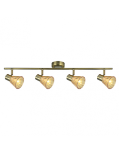 Regleta Cooper 4xe14 Cuero 16x69,5x8,5 Cm Fabrilamp | Decoración Ley 2
