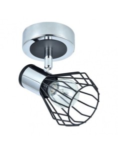 Foco Mateo 1xe14 Cromo/negro 15x15x8,5 Cm Fabrilamp | Decoración Ley