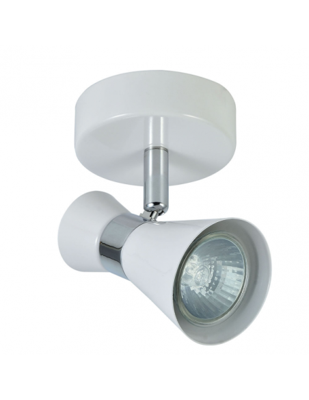 Foco Maximo 1xgu10 Blanco/cromo 15x12x8,5 Cm Fabrilamp | Decoración 