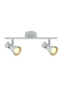 Regleta Maximo 2xgu10 Blanco/cromo 15x36,5x8,5 Cm Fabrilamp | Decora 2