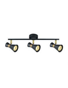Regleta Maximo 3xgu10 Negro/cuero 15x48,5x8,5 Cm Fabrilamp | Decorac 2