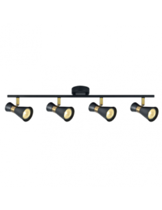 Regleta Maximo 4xgu10 Negro/cuero 15x69,5x8,5 Cm Fabrilamp | Decorac 2