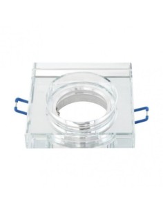 Empotrable Cristal Solna 1xgu10 Cuadrado Grosor 2cm  Transparente C/