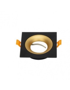 Empotrable Anou 1xgu10 Cuadrado Negro/oro  2x9,2x9,2 Cm 8 De Corte.c