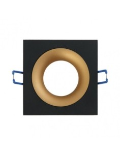 Empotrable Anou 1xgu10 Cuadrado Negro/oro  2x9,2x9,2 Cm 8 De Corte.c 2