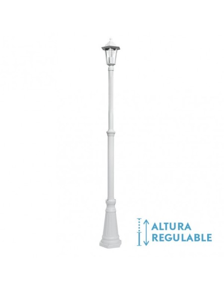 Farola Exterior Aluminio Auriga 1xe27 Blanco Ip44 220x20x20 Cm  Regu