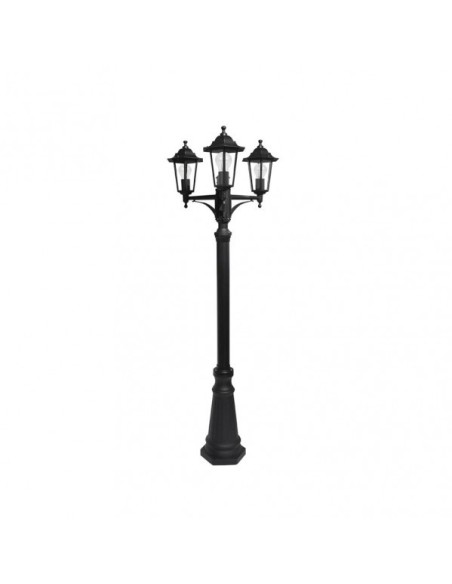 Farola Exterior Aluminio Auriga 3xe27 Negro Ip44 220x62x62 Cm  Regul