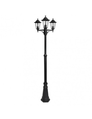Farola Exterior Aluminio Auriga 3xe27 Negro Ip44 220x62x62 Cm  Regul