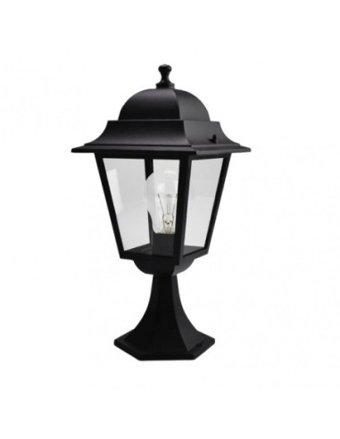 Sobremuro Exterior Aluminio Spica 1xe27 Negro Ip44  46x21,5x21,5 Cm 
