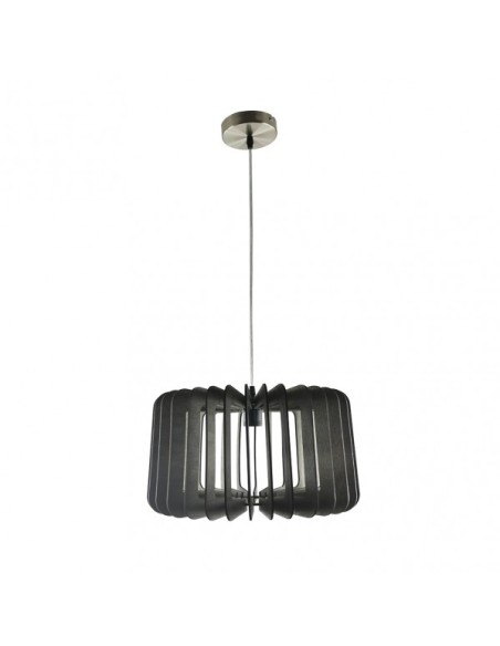 Colgante Ebano 1xe27 Madera Cafe Regx40x40 Cm Fabrilamp | Decoración