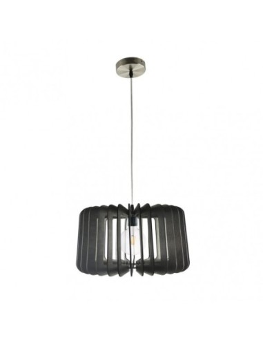 Colgante Ebano 1xe27 Madera Cafe Regx40x40 Cm Fabrilamp | Decoración