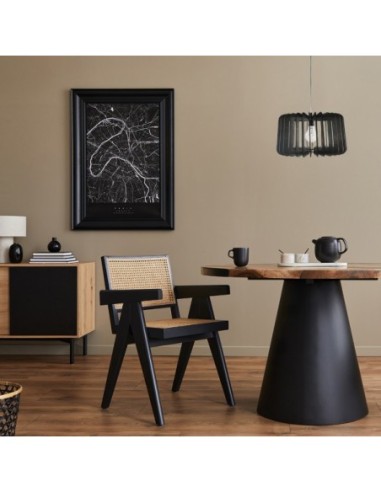 Colgante Ebano 1xe27 Madera Cafe Regx40x40 Cm Fabrilamp | Decoración
