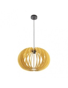 Colgante Olmo 1xe27 Madera Natural Regx45x45 Cm Fabrilamp | Decoraci