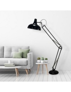 Pie Salon Articulable Malik 1xe27 Negro 163x30x80 Cm Fabrilamp | Dec 2