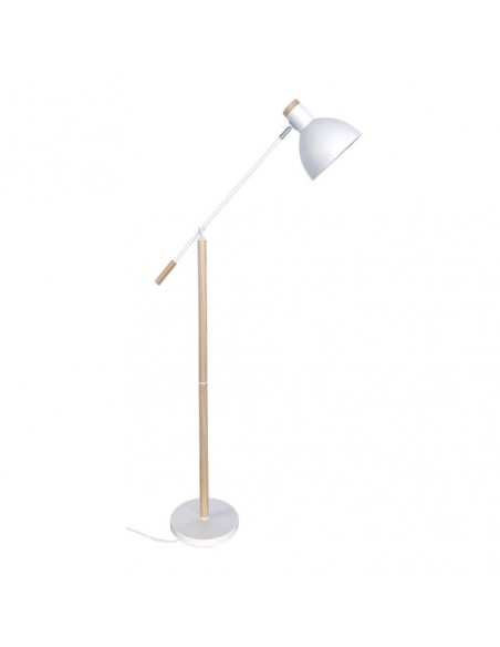 Pie Salon Biel 1xe27 Blanco/haya 151x25x70 Cm Orientable 360º Y Arti