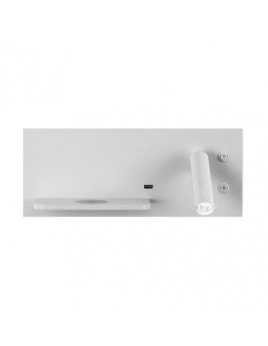 Aplique 2+8w 4000k Velazquez Dcho Blanco Usb+qi  130lm Doble Encendi