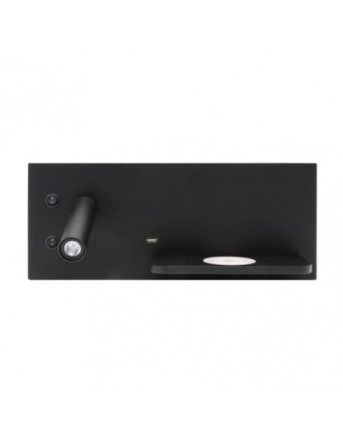 Aplique 2+8w 4000k Velazquez Izqdo Negro Usb+qi  130lm Doble Encendi