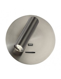 Aplique 3w 4000k Giotto Redondo Niquel Puerto Usb  150lm C/interrupt 2