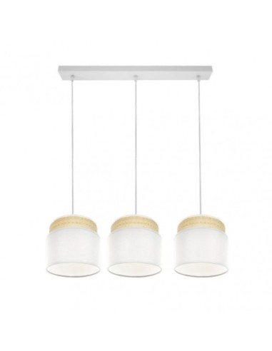 Regleta Kandy 3xe27 Natural/blanco Regx68x19 Cm Fabrilamp | Decoraci