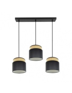 Regleta Kandy 3xe27 Natural/negro Regx68x19 Cm Fabrilamp | Decoració