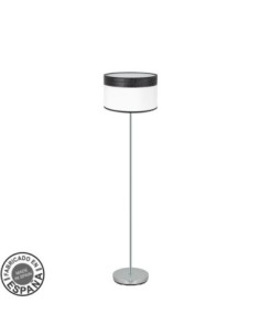Pie Salon Cloe 1xe27 Cromo/blanca-madera Negra162x40x40  cm Fabrilam