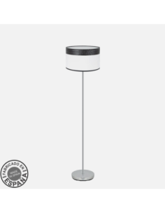 Pie Salon Cloe 1xe27 Cromo/blanca-madera Negra162x40x40  cm Fabrilam 2