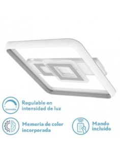 Plafon 80w Sucre 3000-4000-6500k Blanco/gris Cuadrado 7x51x51 Cm 760