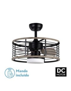 Ventilador Dc 24w Pella Negro/Madera 3 Aspas 50d  2540lm 6 Velocidad