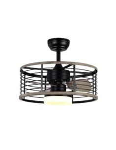Ventilador Dc 24w Pella Negro/Madera 3 Aspas 50d  2540lm 6 Velocidad 2