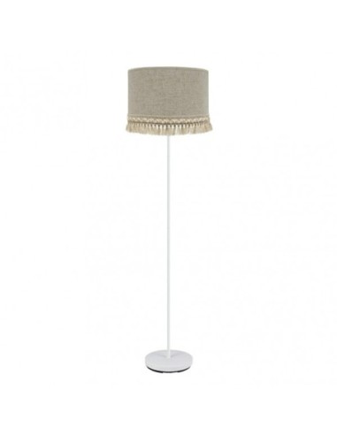 Pie Salon Vera 1xe27 Blanco/beis 163x40x40 Cm Fabrilamp | Decoración