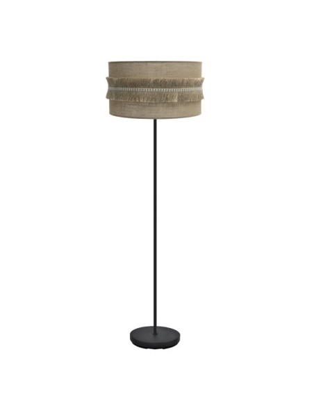 Pie Salon Kala 1xe27 Negro/saco 164x40x40 Cm Con Flecos Fabrilamp | 