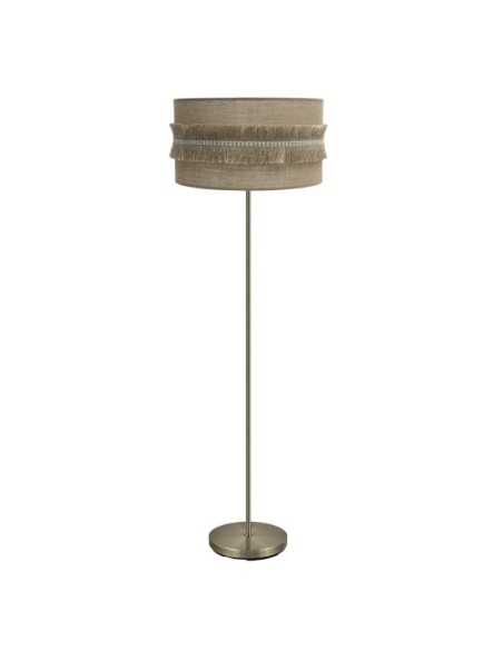 Pie Salon Kala 1xe27 Cuero/saco 164x40x40 Cm Con Flecos Fabrilamp | 