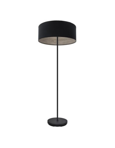 Pie Salon Tania 1xe27 Negro/negro-madera Gris 162x40x40 Cm Fabrilamp